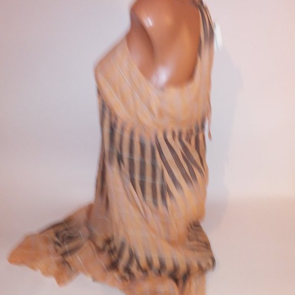 Akemi + Kin Dress Anthropologie Medium Orange Brown Maxi Sleeveless Lined High N - Picture 8 of 12